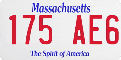 MA license plate 175AE6