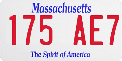 MA license plate 175AE7