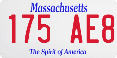 MA license plate 175AE8