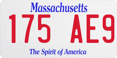 MA license plate 175AE9