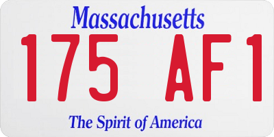 MA license plate 175AF1
