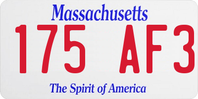 MA license plate 175AF3