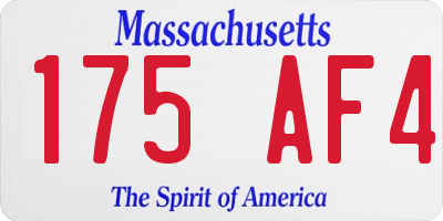 MA license plate 175AF4
