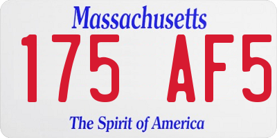 MA license plate 175AF5