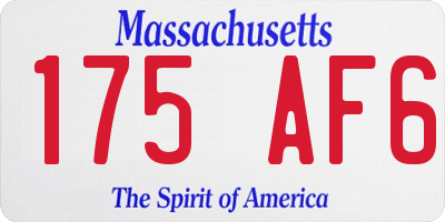 MA license plate 175AF6