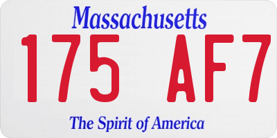 MA license plate 175AF7