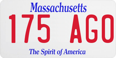 MA license plate 175AG0