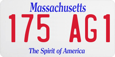 MA license plate 175AG1