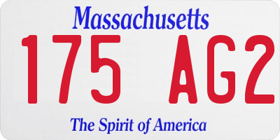 MA license plate 175AG2