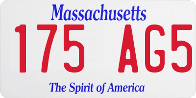 MA license plate 175AG5