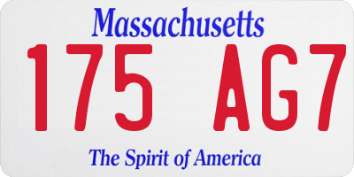 MA license plate 175AG7