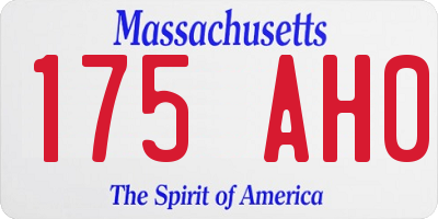 MA license plate 175AH0