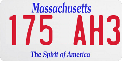 MA license plate 175AH3