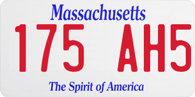 MA license plate 175AH5