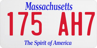 MA license plate 175AH7