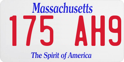 MA license plate 175AH9