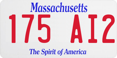 MA license plate 175AI2