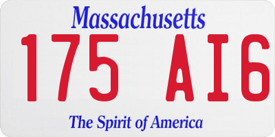 MA license plate 175AI6