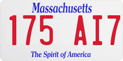 MA license plate 175AI7