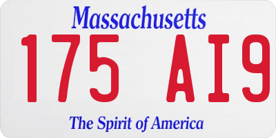MA license plate 175AI9