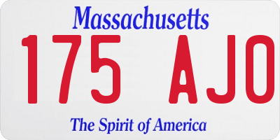 MA license plate 175AJ0