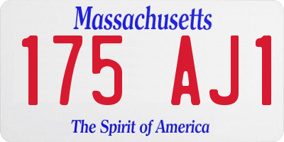 MA license plate 175AJ1