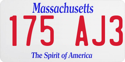 MA license plate 175AJ3