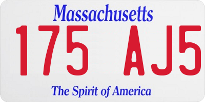 MA license plate 175AJ5