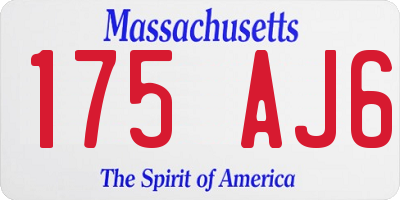MA license plate 175AJ6