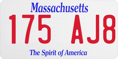MA license plate 175AJ8