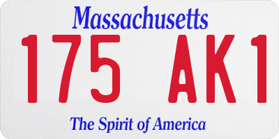 MA license plate 175AK1