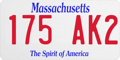 MA license plate 175AK2