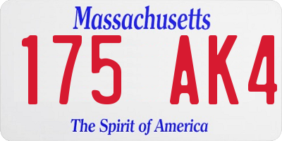 MA license plate 175AK4
