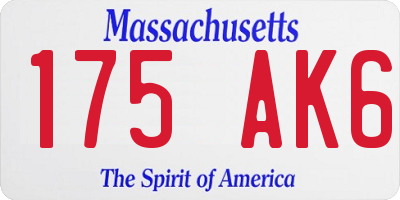 MA license plate 175AK6