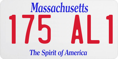 MA license plate 175AL1
