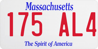 MA license plate 175AL4