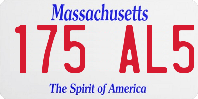 MA license plate 175AL5