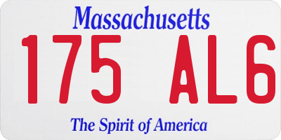 MA license plate 175AL6