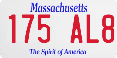 MA license plate 175AL8