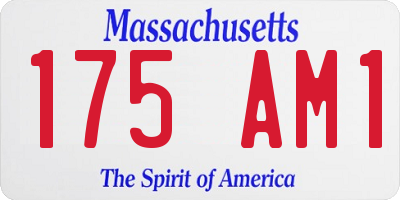MA license plate 175AM1
