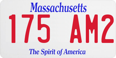 MA license plate 175AM2