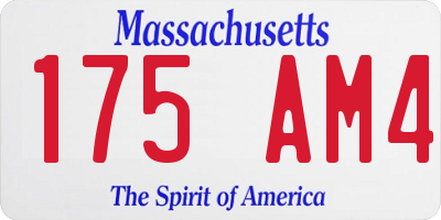 MA license plate 175AM4