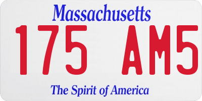 MA license plate 175AM5
