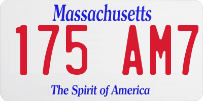 MA license plate 175AM7