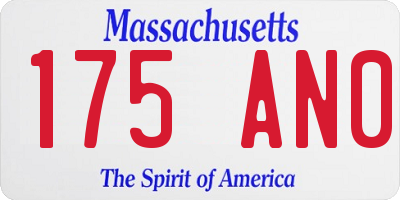 MA license plate 175AN0