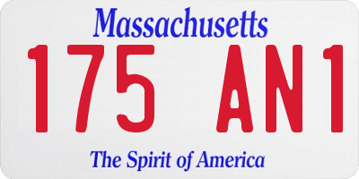 MA license plate 175AN1
