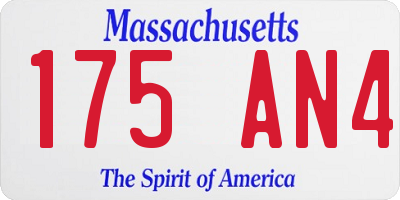 MA license plate 175AN4
