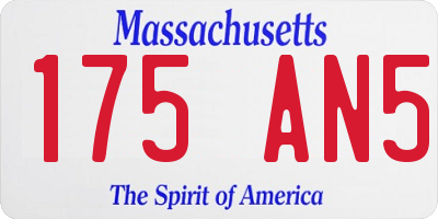 MA license plate 175AN5