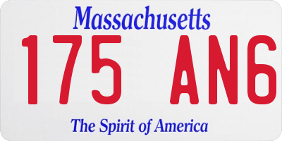 MA license plate 175AN6