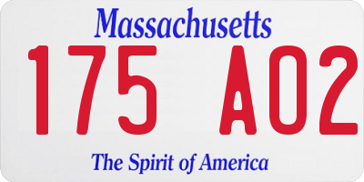 MA license plate 175AO2